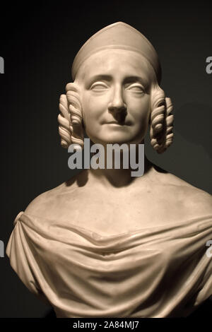 Bust of Anna Pavlovna, wife Willem II, by Louis Royer, marble, 1843 The Netherlands. Stock Photo