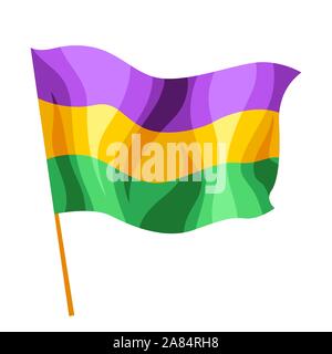 Mardi Gras carnival flag. Stock Vector