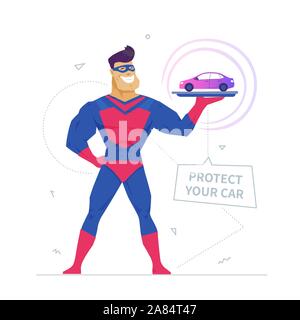 Transport insurance metaphor flat design style vector illustration Stock Vector