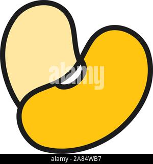 Vector beans flat color icon. Isolated on white background Stock Vector