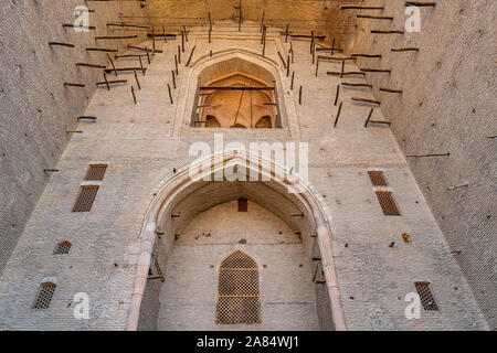 Turkestan Mausoleum of Khoja Ahmed Yasawi Breathtaking Picturesque View on a Sunny Blue Sky Day Stock Photo