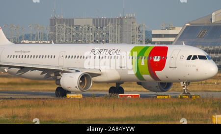 TAP Air Portugal departure Stock Photo