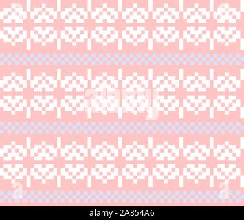 Christmas Snowflakes Fair Isle Seamless Pattern Background in Vector - Suitable for website resources, graphics, print designs, fashion textiles, knit Stock Vector