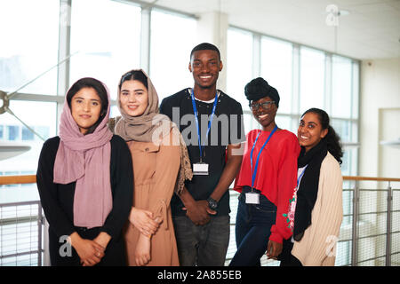 Portrait confident, multi-ethnic college students Stock Photo