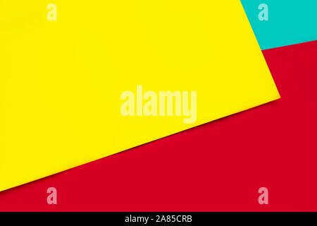 Abstract colorful yellow, red, green paper color background and texture. Stock Photo