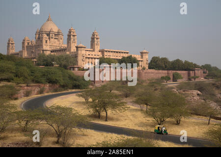 INDIA/Rajasthan/Jodhpur/January 2016: Umaid Palace - built as one of the world’s largest private residences, it was commissioned by the last ruling ro Stock Photo