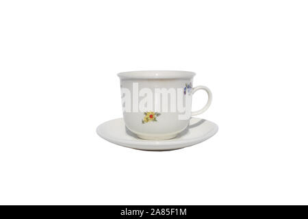 Coffee cup floral patterns on isolated Stock Photo