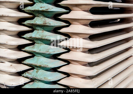 Old cast iron household radiators Stock Photo