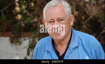 Casual outdoor portrait of senior man (80 year old Caucasian) Stock Photo
