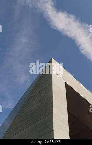 angles of a building architecture shadows blue sky summer Stock Photo