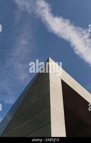 angles of a building architecture shadows blue sky summer Stock Photo