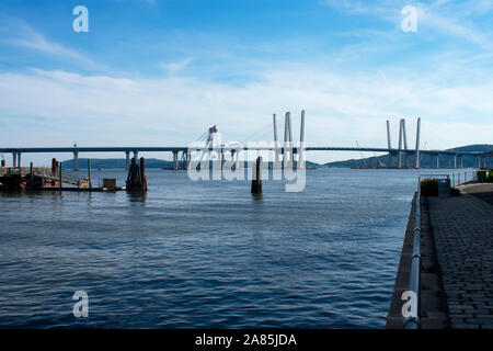 The Tappan Zee Bridge, also known as the Mario M. Cuomo Bridge, crossing the Hudson River between Tarrytown and Nyack, New York. -03 Stock Photo