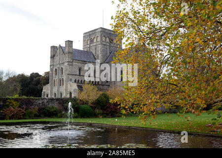 View of the Medieval Church, from the Masters Garden at The Hospital of St Cross, Winchester Stock Photo