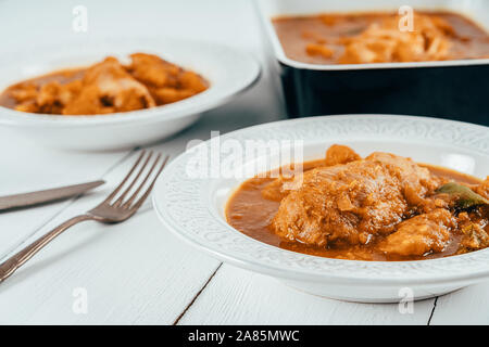 Chicken Balti With Peppers, Cauliflower, Butternut Squash And Tomato Sauce Stock Photo