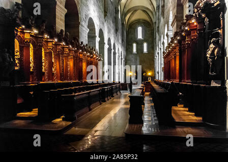 HEILIGENKREUZ, VIENNA, AUSTRIA - AUG 9 , 2019: interior of the church of the Cistercian monastery Heiligenkreuz (holy cross) abbey Stock Photo