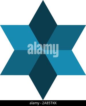 Geometric ornamental six leaf Flower symbol, business identity, Stock Vector illustration isolated on white background. Stock Vector