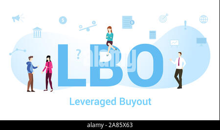 kpi key performance indicator concept with big word or text and team people with modern flat style - vector illustration Stock Photo