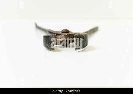 Steel cutting pliers on the white background Stock Photo