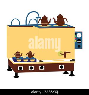 Light and Dark brown stove sink and over all turkish style kitchen set Stock Vector