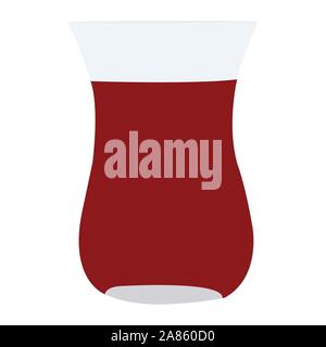 Vector illustration of a turkish tea glass on white Stock Vector