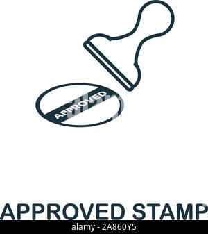 Approved Stamp icon outline style. Thin line creative Approved Stamp icon for logo, graphic design and more Stock Vector