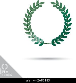 Smooth style laurel wreath icon. Sports award vector illustration. Stock Vector