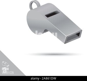 Smooth style referee whistle icon. Sports equipment vector illustration. Stock Vector