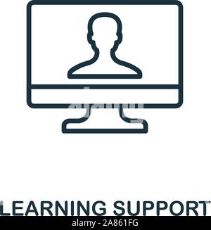 Learning Support icon outline style. Thin line creative Learning Support icon for logo, graphic design and more Stock Vector