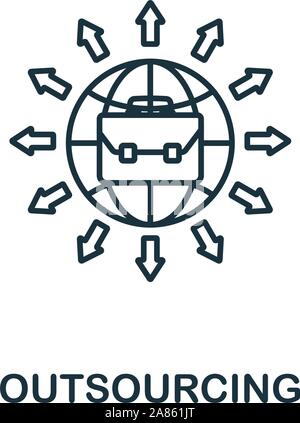Outsourcing icon outline style. Thin line creative Outsourcing icon for logo, graphic design and more Stock Vector