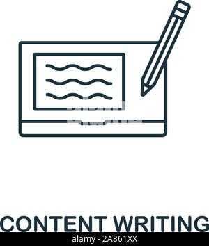 Content Writing icon outline style. Thin line creative Content Writing icon for logo, graphic design and more Stock Vector