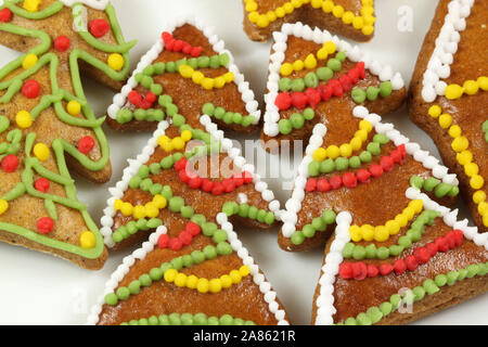 Christmas gingerbread cookies with icing Stock Photo