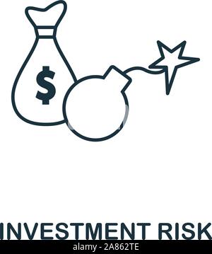 Investment Risk icon outline style. Thin line creative Investment Risk icon for logo, graphic design and more Stock Vector