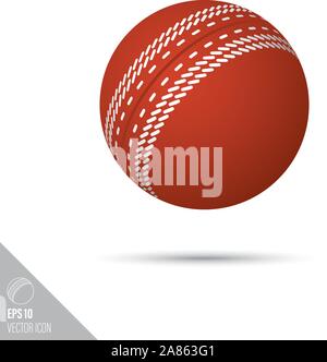 Smooth style cricket ball icon. Sports equipment vector illustration. Stock Vector