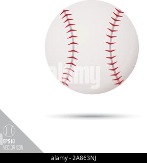 Smooth style baseball ball icon. Sports equipment vector illustration. Stock Vector