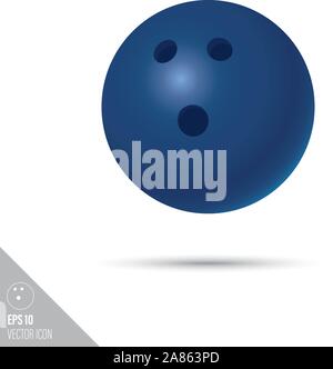 Smooth style Bowling ball icon. Sports equipment vector illustration. Stock Vector