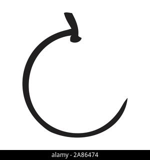 Black and white vector icon of an orange Stock Vector