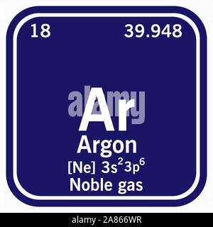 Argon Periodic Table of the Elements Vector illustration eps 10. Stock Vector