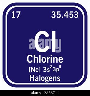 Chlorine Periodic Table of the Elements Vector illustration eps 10. Stock Vector