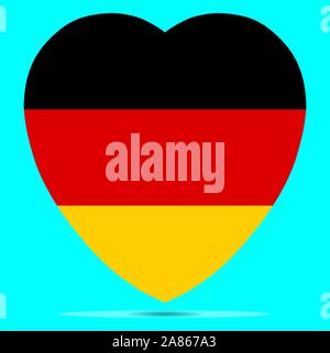 Germany Flag In Heart Shape Vector illustration eps 10. Stock Vector