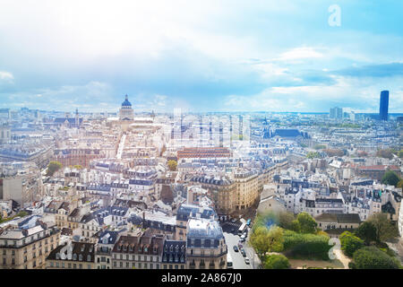 View towards Pantheon of Paris From Notre Dame Stock Photo