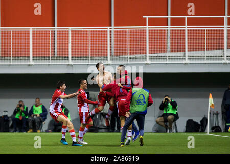 6th November 2019; Vozdovac Stadium, Belgrade, Serbia; UEFA Under 19 UEFA  Youth league football, FK Crvena Zvezda under 19s versus Tottenham Hotspur  under 19s; Harvey White of Tottenham Hotspurs FC breaks with