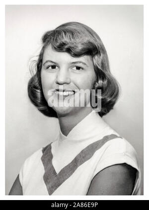 Sylvia Plath (1932-1963) American writer best remembered for her post-modernist confessional poetry and her semi-autobiographical novel The Bell Jar about a woman suffering from mental illness published under the pseudonym Victoria Lucas, a month before she committed suicide. Stock Photo