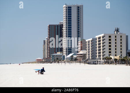 Winter beach scene at Gulf Shores, Alabama, USA. Stock Photo