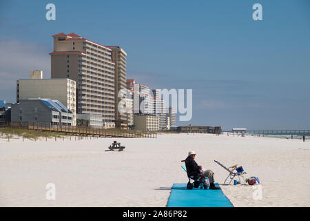 Winter beach scene at Gulf Shores, Alabama, USA. Stock Photo