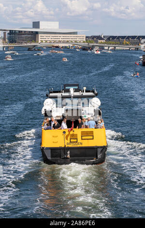 Copenhagen Harbour Bus (Havnebus) in Nyhavn Harbour canal in Copenhagen ...
