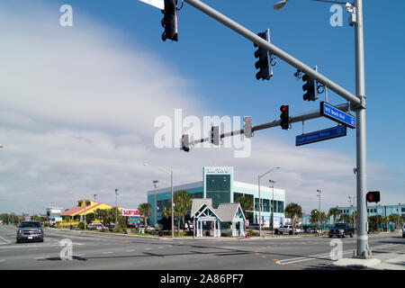 Winter beach scene at Gulf Shores, Alabama, USA. Stock Photo