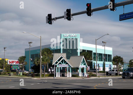 Winter beach scene at Gulf Shores, Alabama, USA. Stock Photo