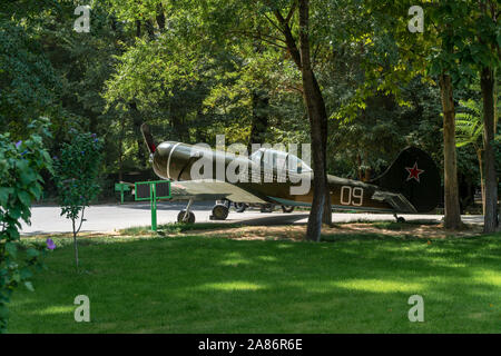 Tashkent, Uzbekistan - September 03, 2018: Old famous Soviet Union fighter aircraft la-5, that was used during WW2, outdoor military museum Stock Photo