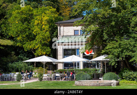 Trinkhalle Cafe in the Kurhaus Gardens at Baden Baden in the Black Forest, Southwest Germany Europe EU Stock Photo