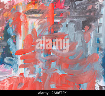 Colorful gouache paint strokes abstract background. Stock Photo